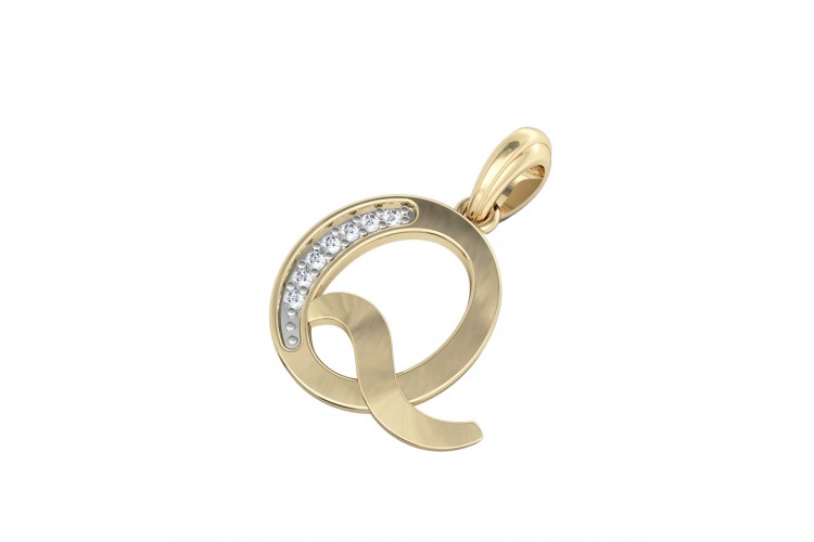 Gold Alphabet Q charm